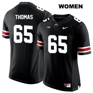 Women's NCAA Ohio State Buckeyes Phillip Thomas #65 College Stitched Authentic Nike White Number Black Football Jersey SB20V02GP